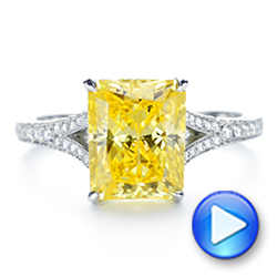 14k White Gold 14k White Gold Split Shank Pave Diamond Engagement Ring - Video -  105991 - Thumbnail