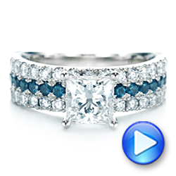  Platinum London Blue Topaz And Diamond Engagement Ring - Video -  106099 - Thumbnail