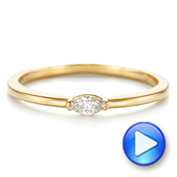 14k Yellow Gold Marquise Solitaire Diamond Stacking Ring - Video -  106161 - Thumbnail