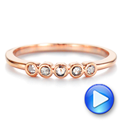 18k Rose Gold 18k Rose Gold Stackable Rose Cut Diamond Ring - Video -  106164 - Thumbnail