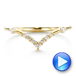 14k Yellow Gold V-shaped Women's Diamond Wedding Ring - Video -  106179 - Thumbnail