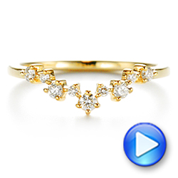 14k Yellow Gold V-shaped Diamond Wedding Ring - Video -  106187 - Thumbnail