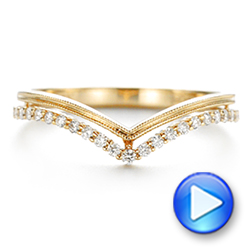 14k Yellow Gold 14k Yellow Gold V-shaped Diamond Wedding Band - Video -  106189 - Thumbnail
