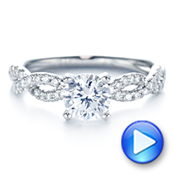  Platinum Platinum Petite Twist Shank Diamond Engagement Ring - Video -  106191 - Thumbnail