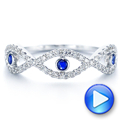  Platinum Platinum Blue Sapphire And Diamond Criss-cross Ring - Video -  106196 - Thumbnail