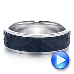 Black Carbon Fiber Men's Wedding Ring - Video -  106234 - Thumbnail