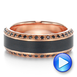 Men's Black Diamond Carbon Fiber Wedding Ring - Video -  106242 - Thumbnail