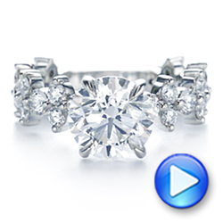 18k White Gold 18k White Gold Cluster Diamond Engagement Ring - Video -  106270 - Thumbnail