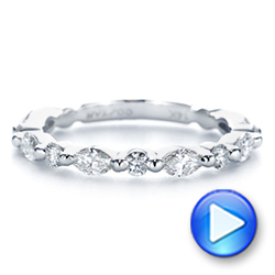 18k White Gold 18k White Gold Women's Diamond Wedding Band - Video -  106315 - Thumbnail