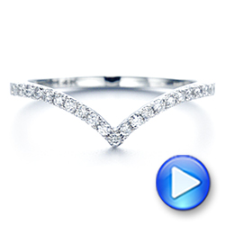 18k White Gold 18k White Gold V-shaped Diamond Wedding Ring - Video -  106360 - Thumbnail
