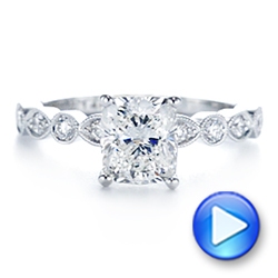 18k White Gold 18k White Gold Diamond Engagement Ring - Video -  106438 - Thumbnail