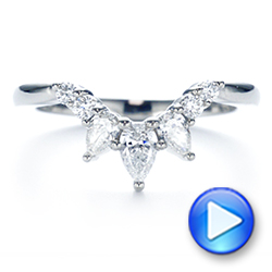  Platinum Platinum Women's V-shaped Diamond Wedding Ring - Video -  106440 - Thumbnail