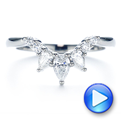 18k White Gold 18k White Gold Women's V-shaped Diamond Wedding Ring - Video -  106440 - Thumbnail