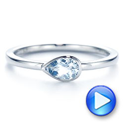  Platinum Platinum Aquamarine Fashion Ring - Video -  106458 - Thumbnail