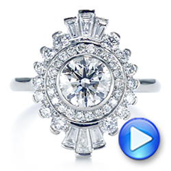 18k White Gold 18k White Gold Diamond Double Halo Engagement Ring - Video -  106489 - Thumbnail