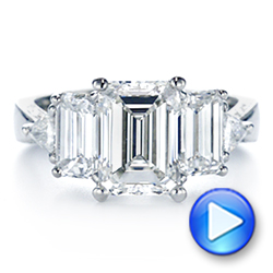  Platinum Platinum Three Stone Diamond Engagement Ring - Video -  106519 - Thumbnail