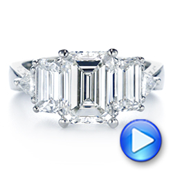 14k White Gold 14k White Gold Three Stone Diamond Engagement Ring - Video -  106519 - Thumbnail