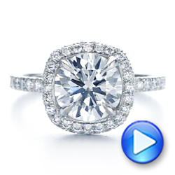 14k White Gold 14k White Gold Diamond Halo Engagement Ring - Video -  106521 - Thumbnail