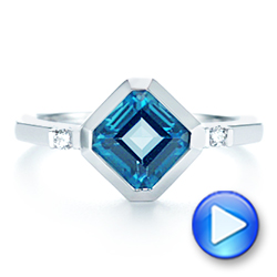 Diamond And London Blue Topaz Ring - Video -  106554 - Thumbnail