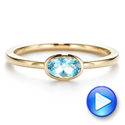 Solitaire Blue Topaz Ring - Video -  106567 - Thumbnail