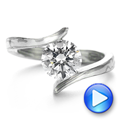 Solitaire Diamond Mokume Engagement Ring - Video -  106615 - Thumbnail