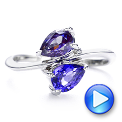 18k White Gold 18k White Gold Alexandrite And Blue Sapphire Ring - Video -  106636 - Thumbnail