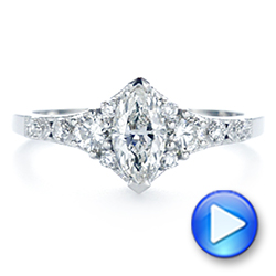 18k White Gold 18k White Gold Diamond Engagement Ring - Video -  106659 - Thumbnail