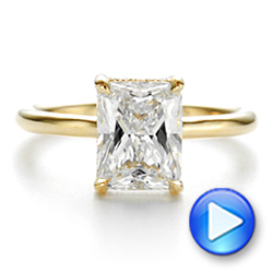 14k Yellow Gold Custom Hidden Halo Diamond Engagement Ring - Video -  106666 - Thumbnail