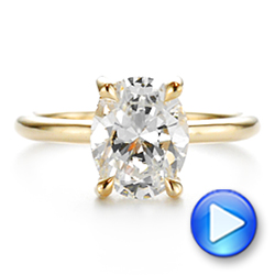 18k Yellow Gold 18k Yellow Gold Custom Hidden Halo Diamond Engagement Ring - Video -  106667 - Thumbnail