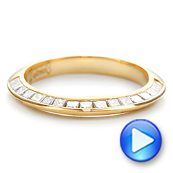 18k Yellow Gold Channel Set Diamond Wedding Band - Video -  106673 - Thumbnail