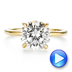 14k Yellow Gold Custom Hidden Halo Diamond Engagement Ring - Video -  106675 - Thumbnail