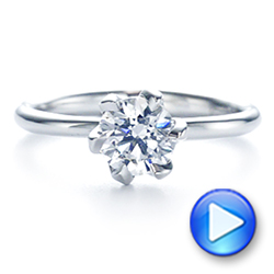 14k White Gold 14k White Gold Six Prong Solitaire Diamond Engagement Ring - Video -  106728 - Thumbnail