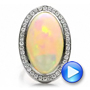 14k White Gold 14k White Gold Custom Opal And Diamond Ring - Video -  100089 - Thumbnail