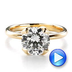 18k Yellow Gold 18k Yellow Gold Solitaire Diamond Engagement Ring - Video -  107132 - Thumbnail