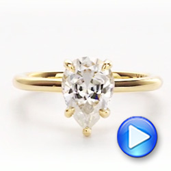 18k Yellow Gold 18k Yellow Gold Custom Hidden Halo Diamond Engagement Ring - Video -  107205 - Thumbnail