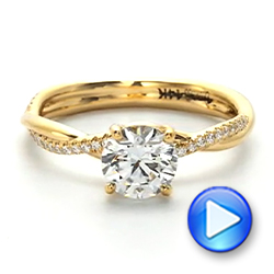 18k Yellow Gold 18k Yellow Gold Twisted Prongs Solitaire Engagement Ring - Video -  107213 - Thumbnail