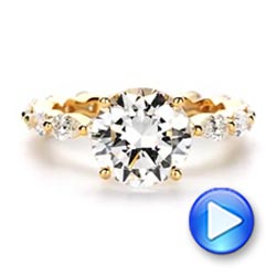 14k Yellow Gold Shared Prong Diamond Engagement Ring - Video -  107223 - Thumbnail