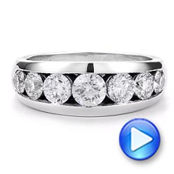  18K Gold Channel Set Diamond Ring - Video -  107227 - Thumbnail