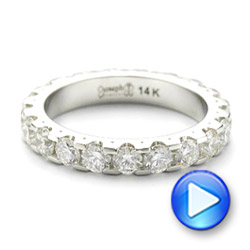 14k White Gold Eternity Diamond Wedding Band - Video -  107264 - Thumbnail