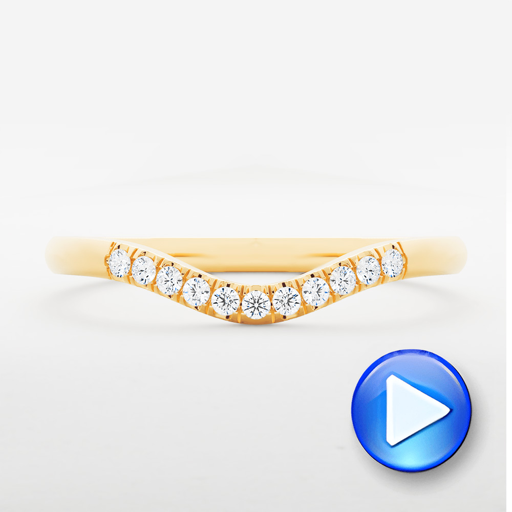 18k Yellow Gold Contour Diamond Wedding Ring - Video -  107284 - Thumbnail