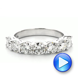 18k White Gold Seven Stone Diamond Wedding Ring - Video -  107287 - Thumbnail