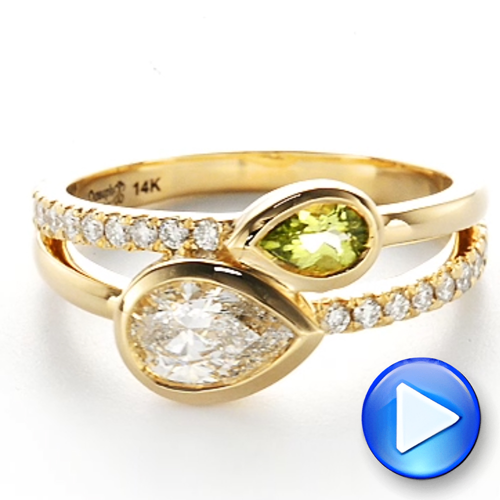 18k Yellow Gold 18k Yellow Gold Toi Et Moi Split Shank Engagement Ring - Video -  107434 - Thumbnail