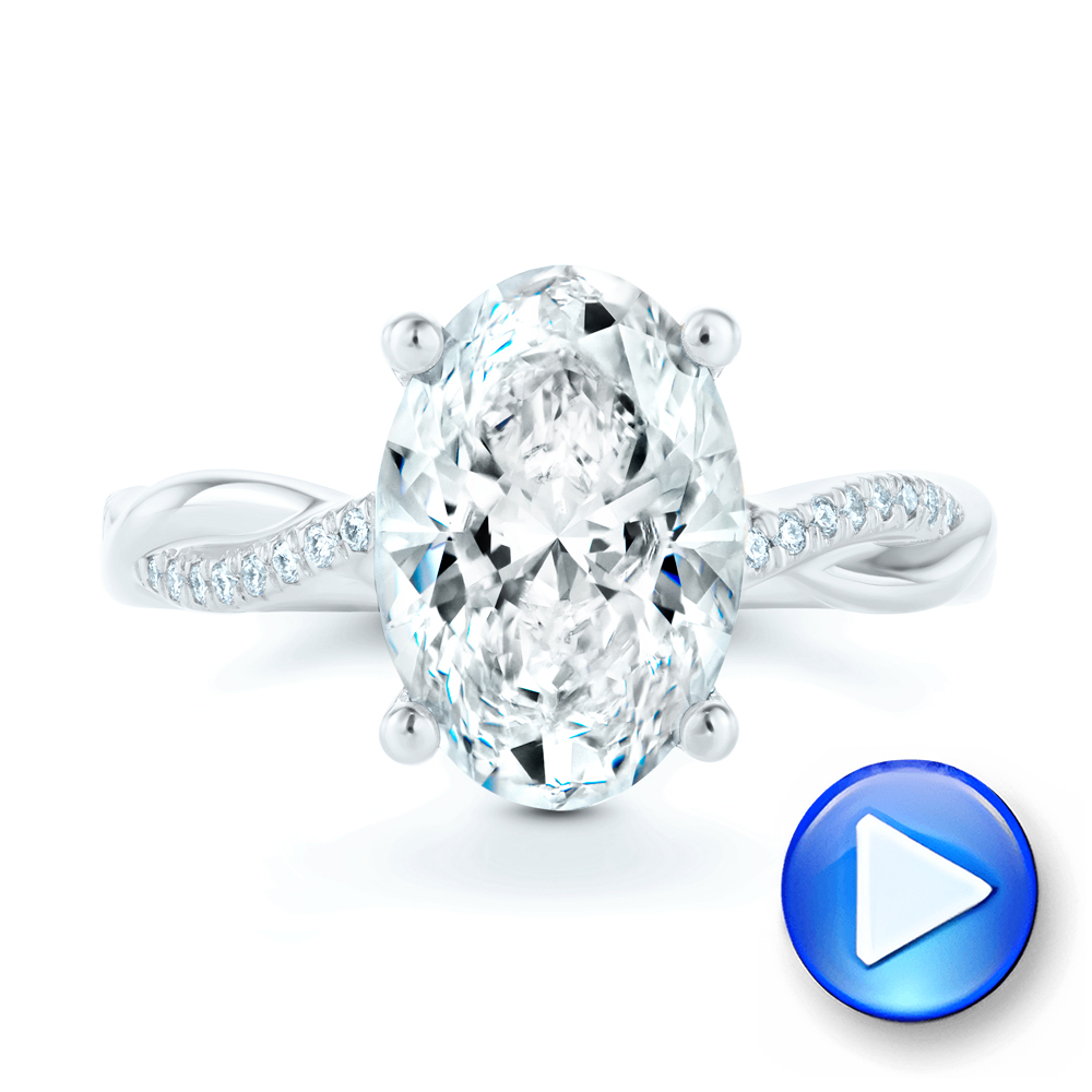  Platinum Platinum Criss-cross Engagement Ring - Video -  107436 - Thumbnail