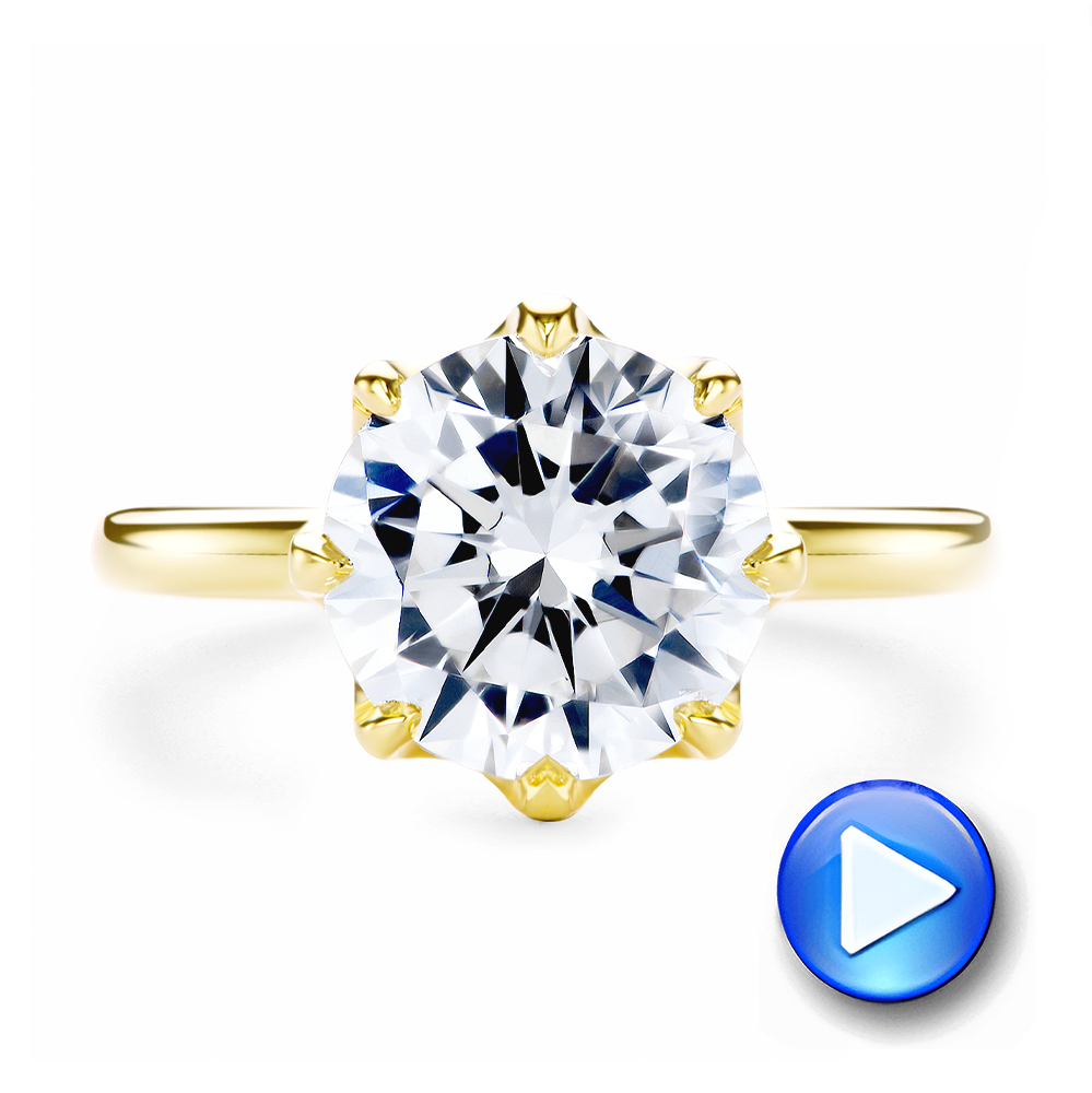 18k Yellow Gold 18k Yellow Gold Tulip Head Diamond Engagement Ring - Video -  107591 - Thumbnail