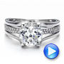 18k White Gold 18k White Gold Custom Diamond Engagement Ring - Video -  100035 - Thumbnail
