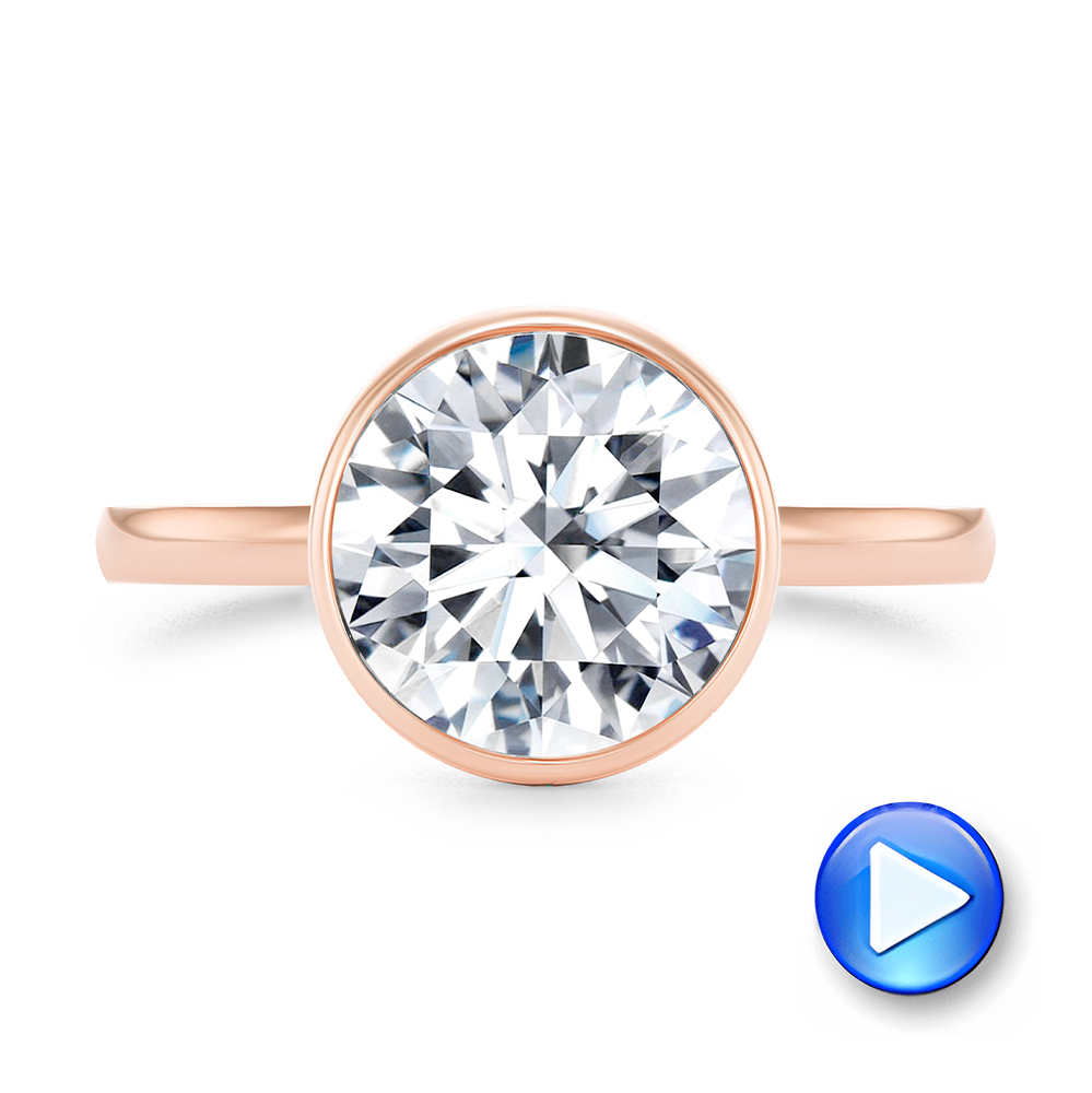 14k Rose Gold Bezel Set With Hidden Halo Engagement Ring - Video -  107619 - Thumbnail