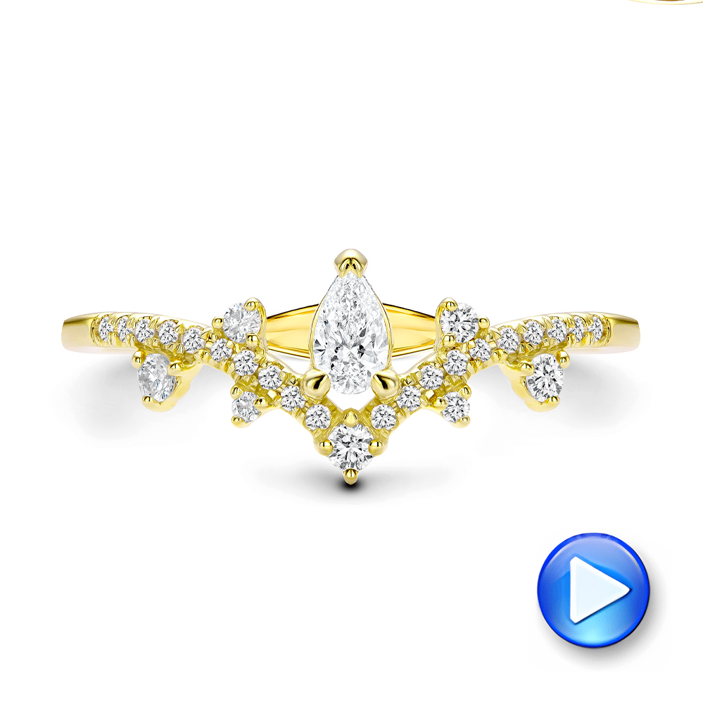 14k Yellow Gold Assorted Diamond V-band - Video -  107708 - Thumbnail