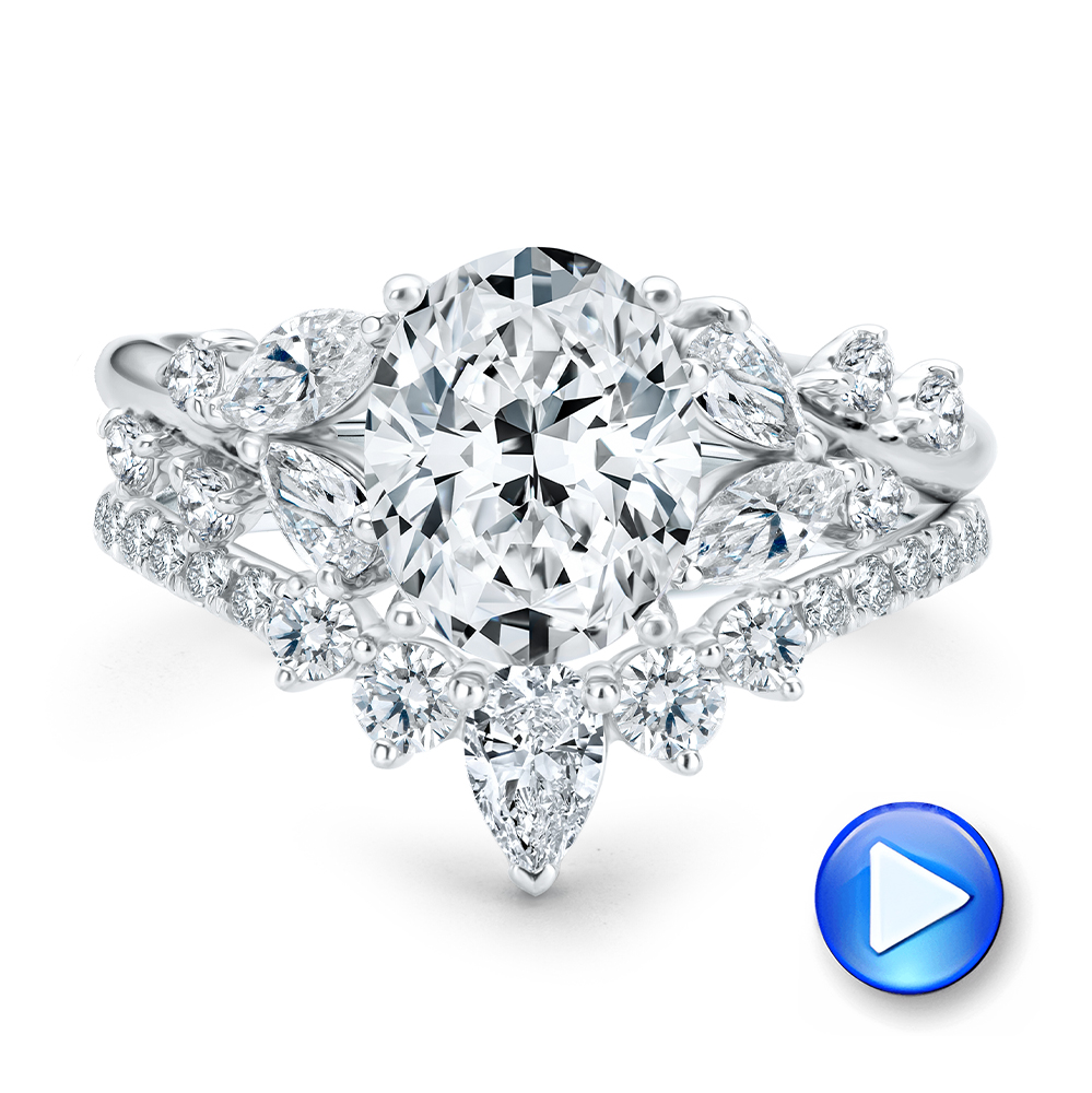 14k White Gold Nature Inspired Engagement Ring - Video -  107721 - Thumbnail