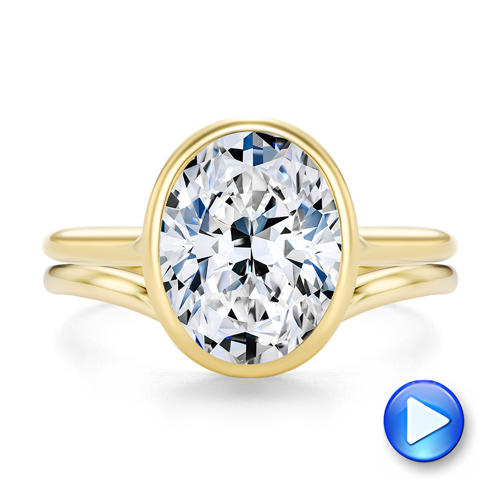14k Yellow Gold Sleek Wavy Wedding Band - Video -  107876 - Thumbnail