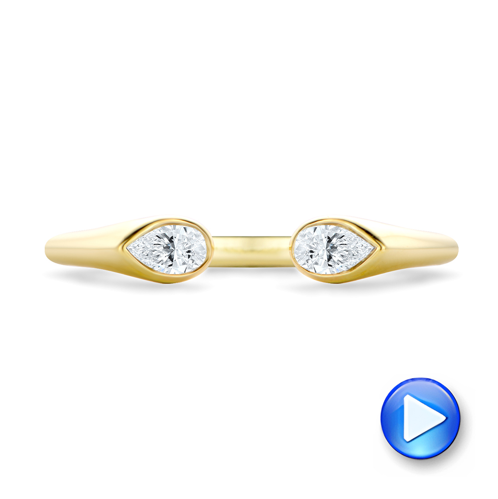 14k Yellow Gold Open Pear Shape Diamond Band - Video -  108035 - Thumbnail